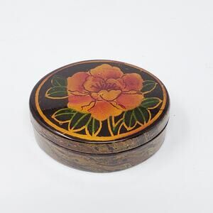 Small Home Master Hand Painted Lacquer Nesting Oval Jewelry Box